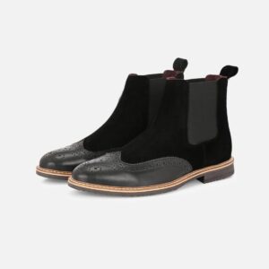 Classic Black Suede Chelsea Boots – Effortless Eleganc