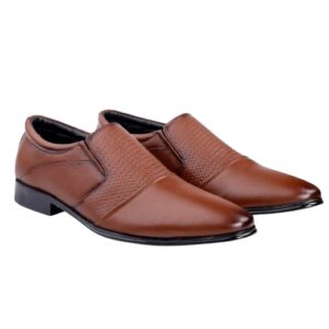 Brown Leather Slip-On Formal Shoes – Effortless Elegance