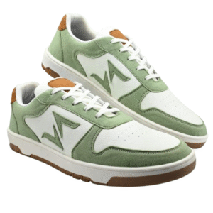 Fresh Green & White Sneakers with Retro Vibe